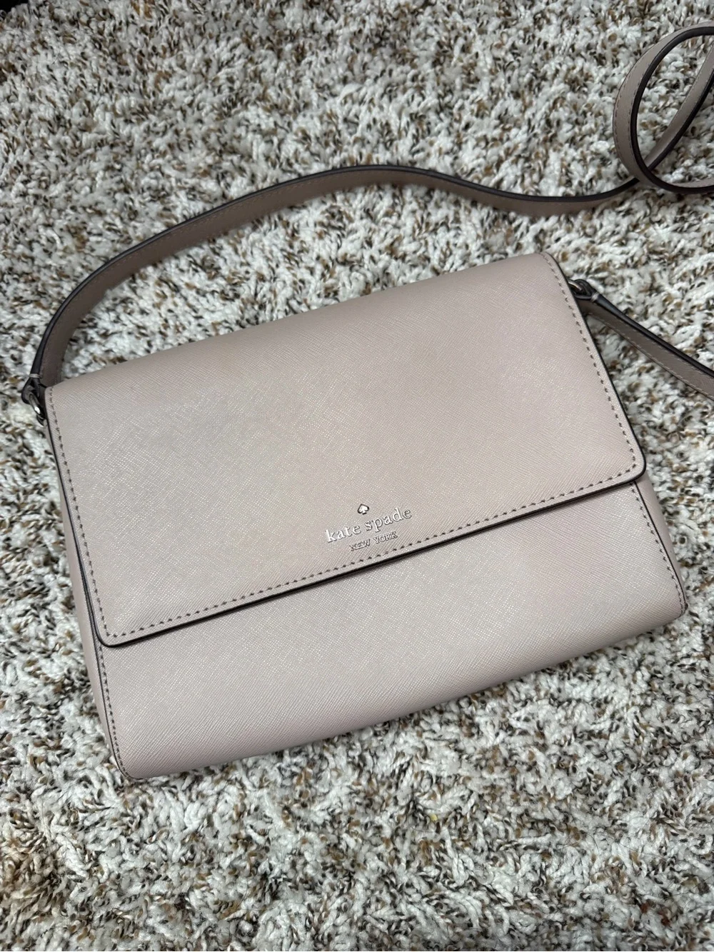 kate spade light gray Leather Crossbody Bag